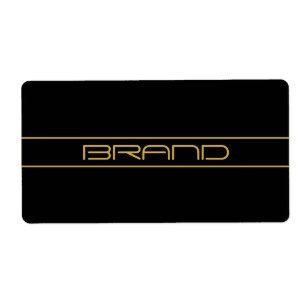 Etiqueta Moderno estilo Editable Gold Text & Line Stripes