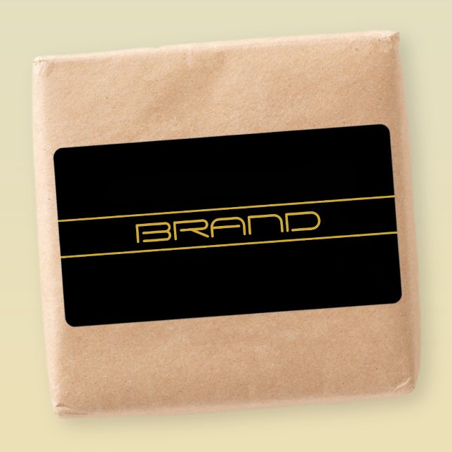 Etiqueta Moderno estilo Editable Gold Text & Line Stripes (Subido por el creador)