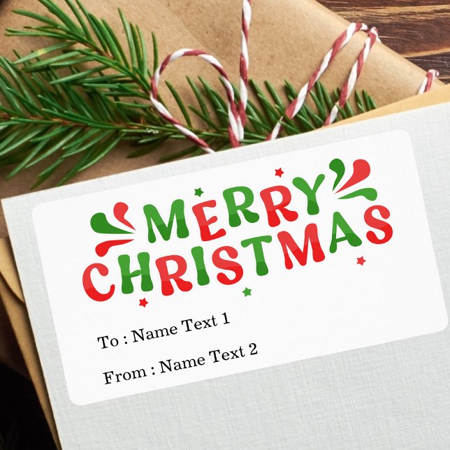 Etiqueta Moderno Feliz Navidad De Para (Subido por el creador)