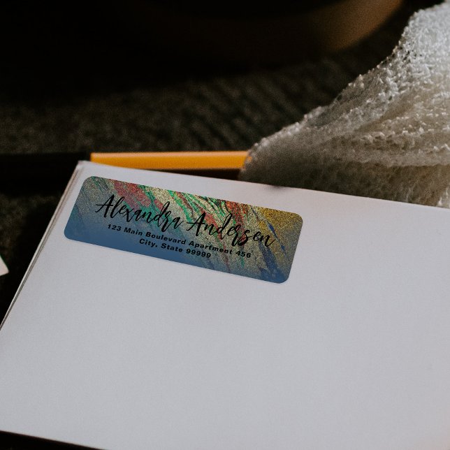 Etiqueta Moderno Glam Luxury Stylish Abstract Purpurina (Subido por el creador)