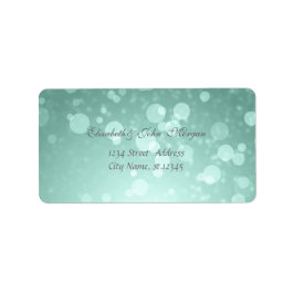 Etiqueta Moderno Glamuroso  Elegante Verde Menta, Bokeh