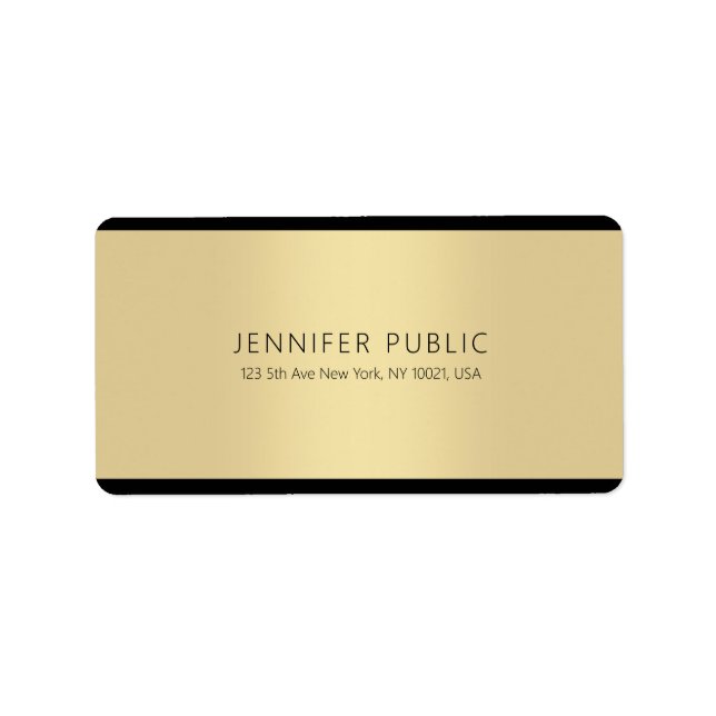 Etiqueta Moderno Gold Creative Simple Template Profesional (Frente)