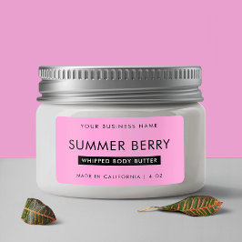 Etiqueta Moderno Jar estético negro y rosado