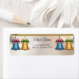 Etiqueta Moderno Jingle Bells Navidad Ornamento Baby Shower