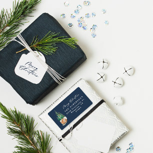 Etiqueta moderno minimalista elegante azul marino