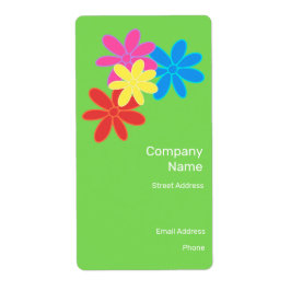 ETIQUETA MODERNO MODERNO COLORIDO FLORES ABSTRACTOS VERDE
