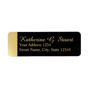 Etiqueta Moderno negro y dorado elegante