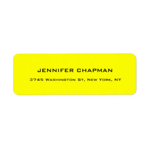 Etiqueta Moderno Plain Elegant Profesional Lemon Amarillo
