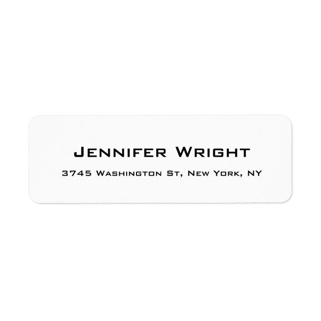 Etiqueta Moderno Profesional Elegante Llanto Blanco Negro (Frente)