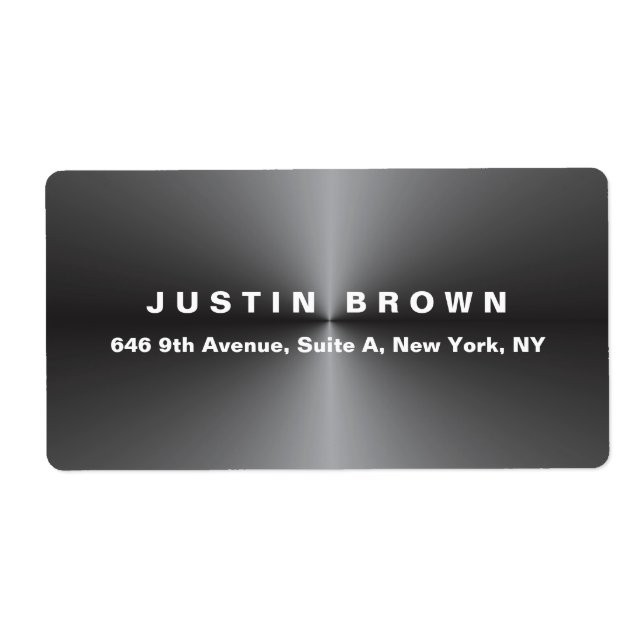 Etiqueta Moderno Profesional Elegante Llanto Metalizado Gri (Frente)