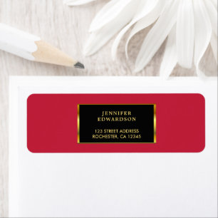 Etiqueta Moderno profesional oro negro rojo cardenal