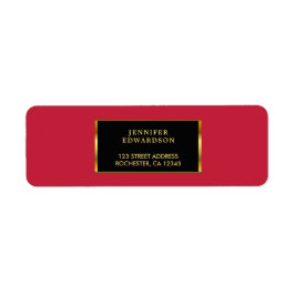 Etiqueta Moderno profesional oro negro rojo cardenal