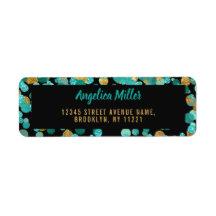 Moderno Purpurina de oro Verde azulado Confetti Tu