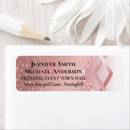 Etiqueta Moderno Rosa Gold Trendy Budget Boda