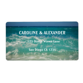 Etiqueta Moderno Sunset Ocean Water Tropical Beach Wedding