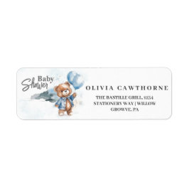 Etiqueta Moderno Teddy Bear Baby Boy Shower