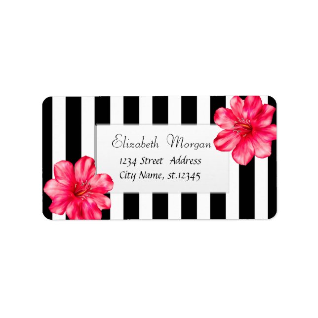 Etiqueta Moderno Tropical, Hibiskus Black Stripe (Frente)