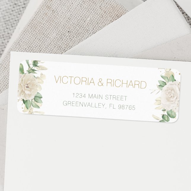 Etiqueta Moderno y elegante Boda de la vegetación floral (Subido por el creador)