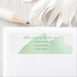 Etiqueta Moderno y elegante color de agua verde para el Aqu