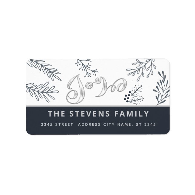 Etiqueta Moderno y elegante júbilo de escritura júbilo de i (Frente)