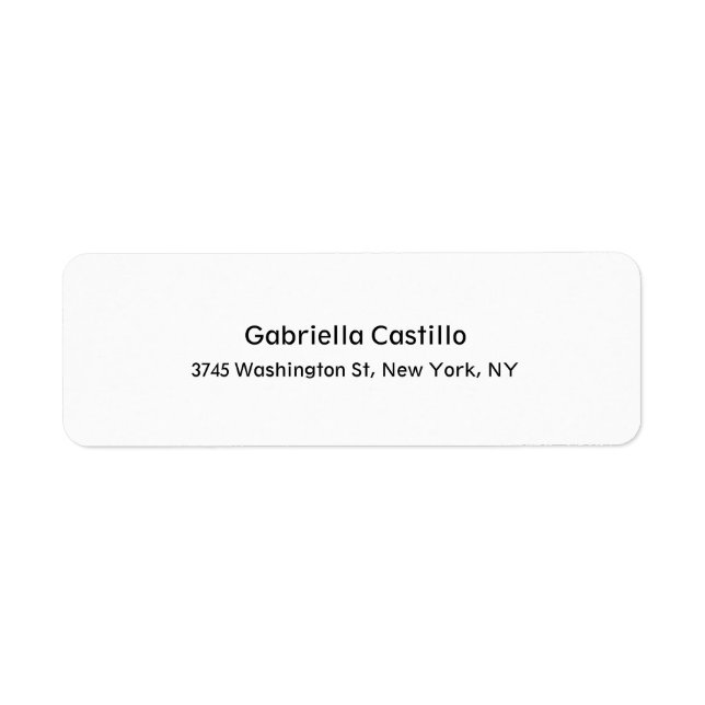 Etiqueta Moderno y elegante profesional de moda Simple Blan (Frente)