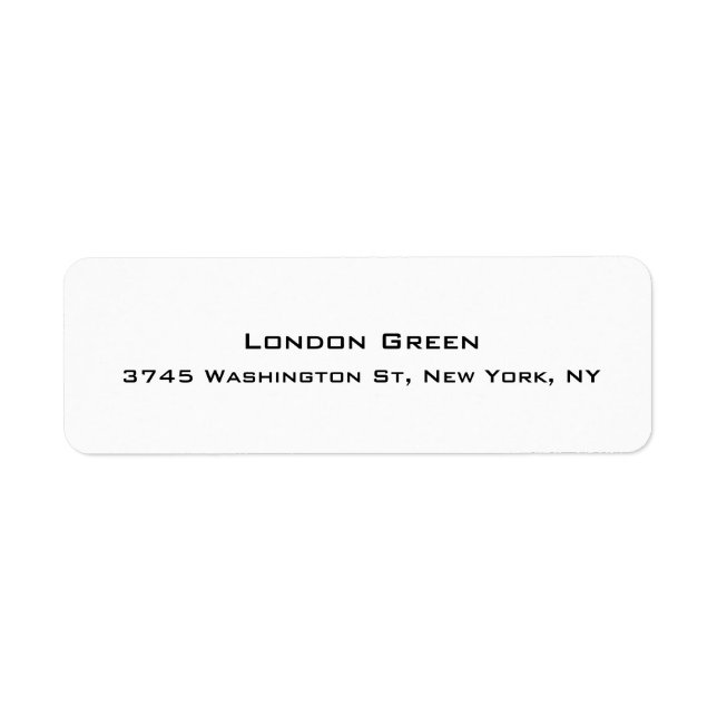 Etiqueta Moderno y elegante profesional sencillo blanco (Frente)