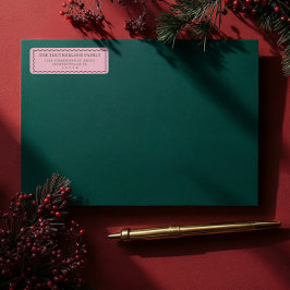 Etiqueta Moderno y minimalista familia de líneas rosadas y 