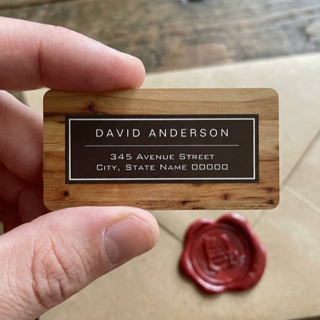 Etiqueta Moderno y negrita Grano de Madera Elegante (Subido por el creador)