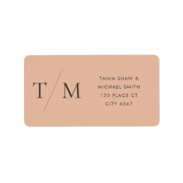 Etiqueta Moderno y simple monograma Rubor Mix & Match Boda
