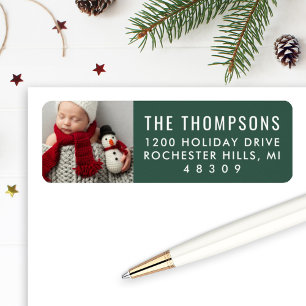 Etiqueta Modernos Navidades de Personalizados verdes foto d
