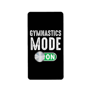 Etiqueta Modo Gimnasia Activado Entrenador Atleta Gimnasta 