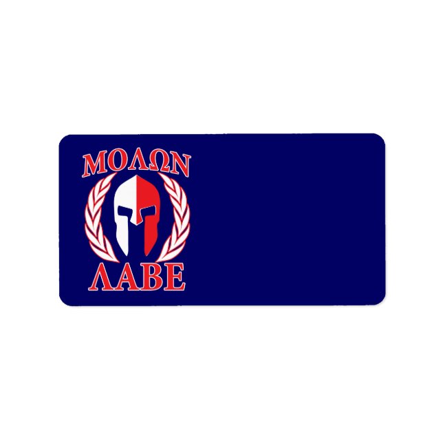 Etiqueta Molon Labe Spartan Armor Laureando la Marina Azul (Frente)