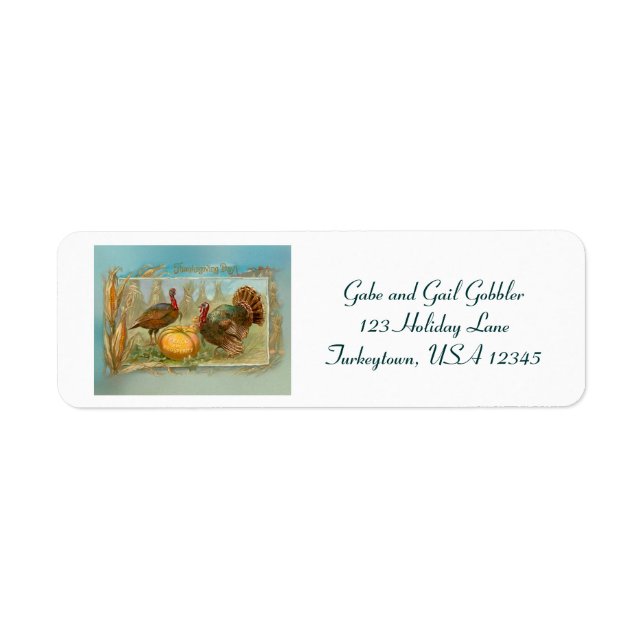 Etiqueta Moluscos de Acción de Gracias y calabaza (Frente)