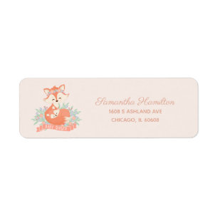 Etiqueta Mommy y Baby Fox Woodland Baby Shower