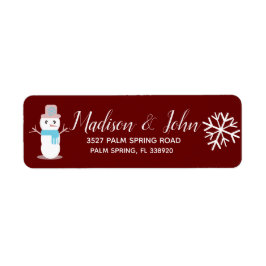 Etiqueta Monada de Navidad Hombre de Nieve Copo de Nieve Di