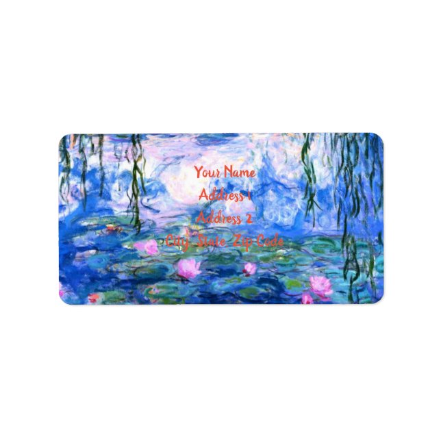 Etiqueta Monet Pink Water Lilies (Frente)