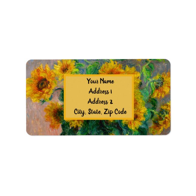 Etiqueta Monet Sunflowers (Frente)