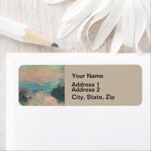 Etiqueta Monet Sunset pintura impresionista de arte