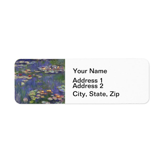 Etiqueta Monet Water Lilies Masterpiece Pintura (Frente)