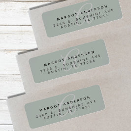 Etiqueta Mongoram Chic Script Caligrafía Sabio Dirección de