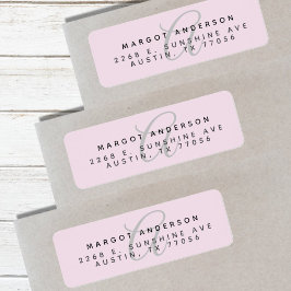 Etiqueta Mongoram Chic Script Estiloso Morado Dirección de 