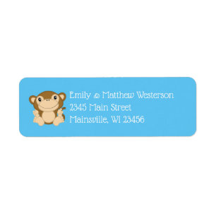 Etiqueta Monkey Baby Shower Blue