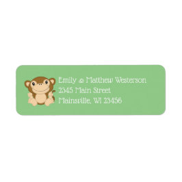 Etiqueta Monkey Baby Shower Green