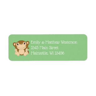 Etiqueta Monkey Baby Shower Green