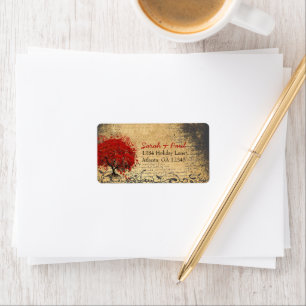 Etiqueta Mono Corazón Árbol Hoja Caprichoso Lindo RSVP