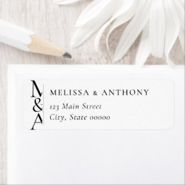 Etiqueta Monogram Minimalist Modern Wedding Return Address