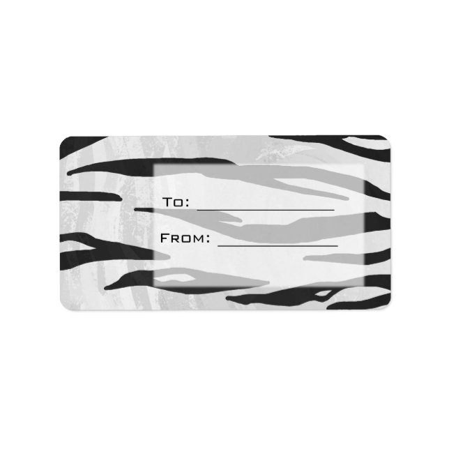 Etiqueta Monogram Tiger Black and White Print (Frente)