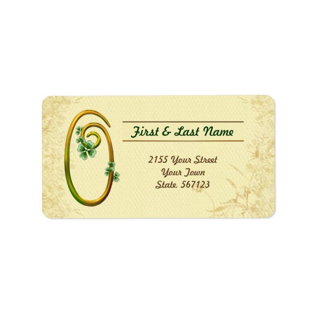 Etiqueta Monograma 0 de oro irlandés (Frente)