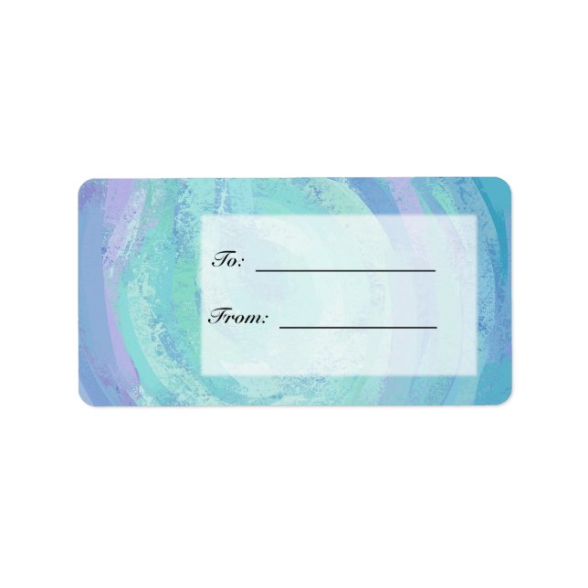 Etiqueta Monograma azul glaciar (Frente)