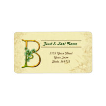 Etiqueta Monograma B de oro irlandés